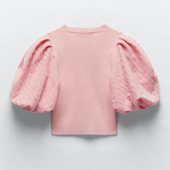 ZARA Top with Full Textured Sleeves NWT - Picture 11 of 11